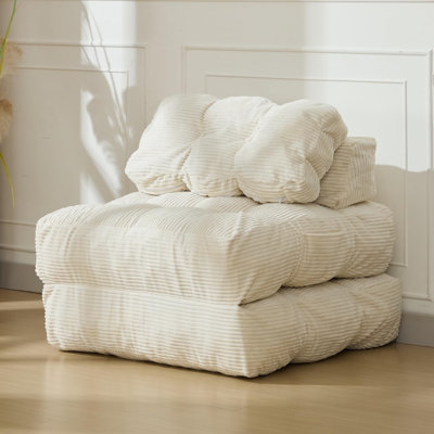 Folding Sofa Bed with Pillow, Convertible Sleeper Chair & Mattress, Machine Washable Floor Lounger by Ebern Designs