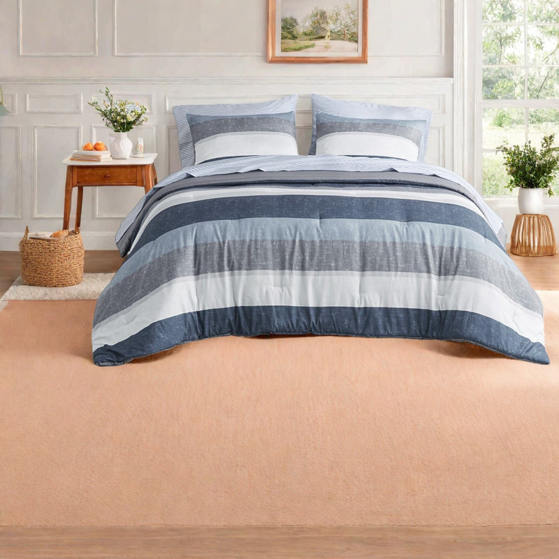 Complete Bedding Sets, Polyester King, Modern Stripe Style For Home