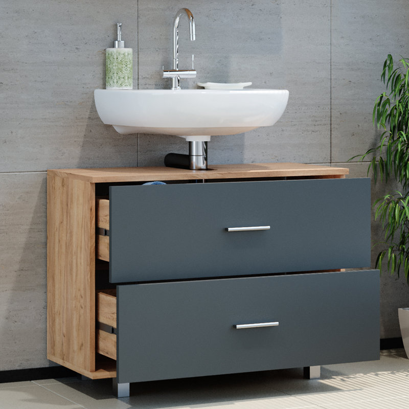 81Cm Free-Standing Single Bathroom Vanity Base Only, Gold