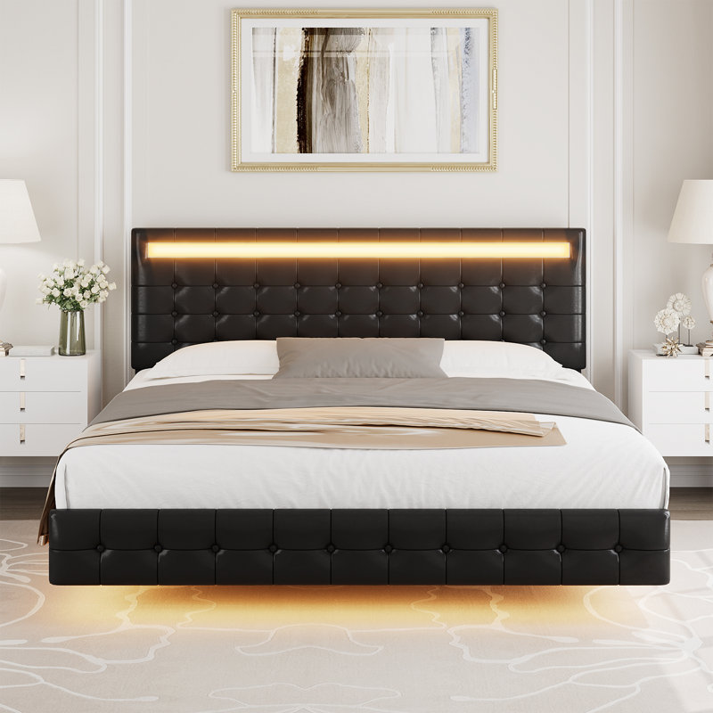 Bocar Standard Platform Bed, Black, King
