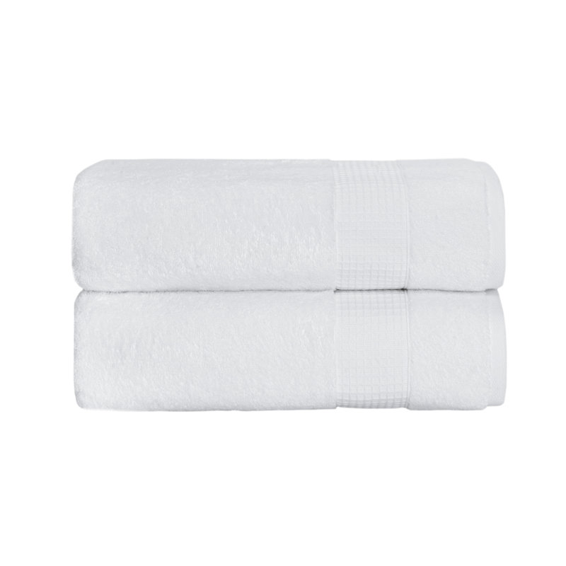 Ensemble de serviettes de bain en coton turc 2 pièces Morecambe, Blanc