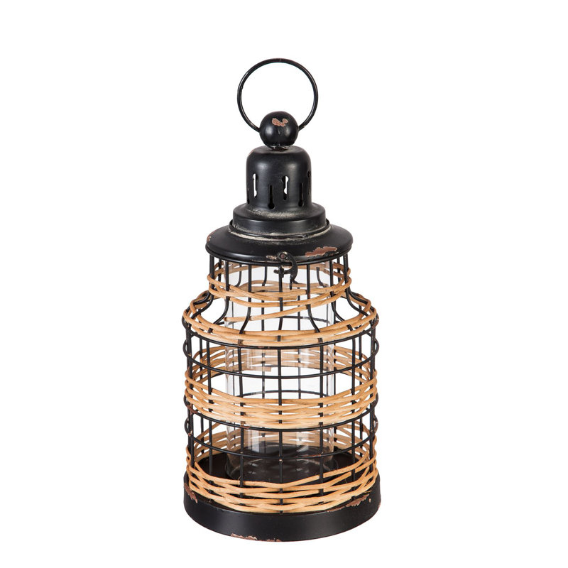 16.5'' Solar Powered Integrated LED Cylinder Lantern