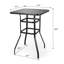 Outdoor Bar Table 31.5" Square Bar Height Patio Table With Tempered Glass Top For Garden, Poolside, Backyard, Deck