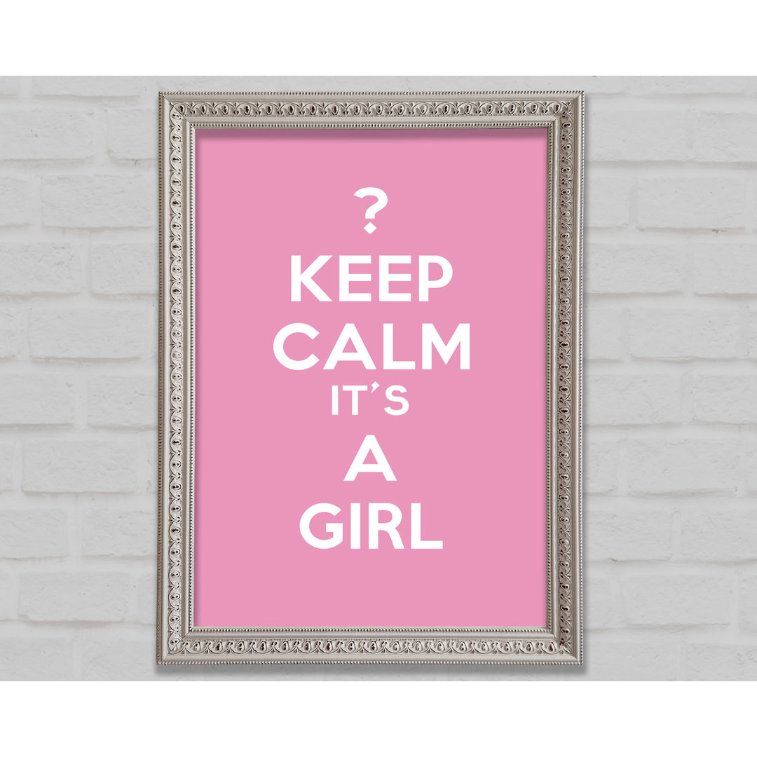 Kinderzimmer Zitat Keep Calm Girl Pink - Druck