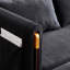 Lit avec accoudoirs détachables - velours, lit escamotable, réglable, 2 coussins, noir pour le salon en velours avec coussins-572406026