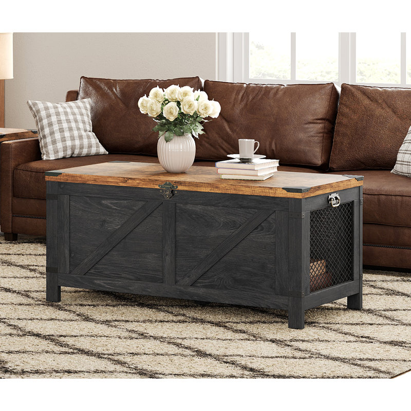 Vita Coffee Table, Brown Top/Black Base