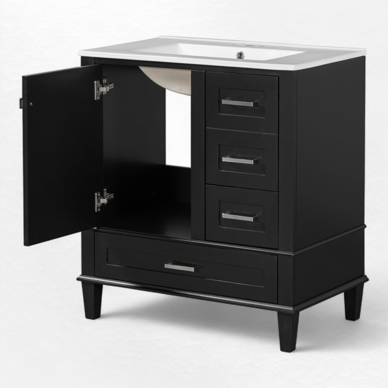 Ensemble de meuble-lavabo simple 30,03 po Megghan, Noir