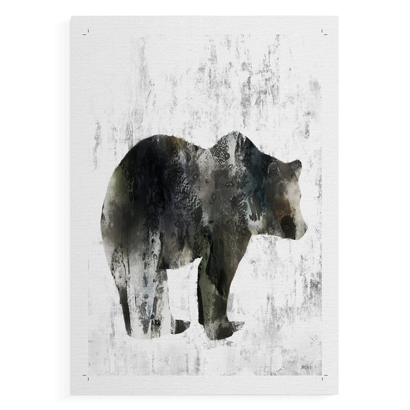 Totem ours - impression sur toile seulement - non encadrée, H 18 po x l 12 po