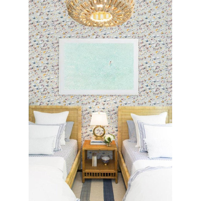 Gray Malin Sunbathers 10' L Wallpaper Tile, Non-pasted, Faux Grasscloth