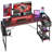 61 Inch Gaming Desk with LED Lights Desk with Monitor Stand and Drawers-1796212978