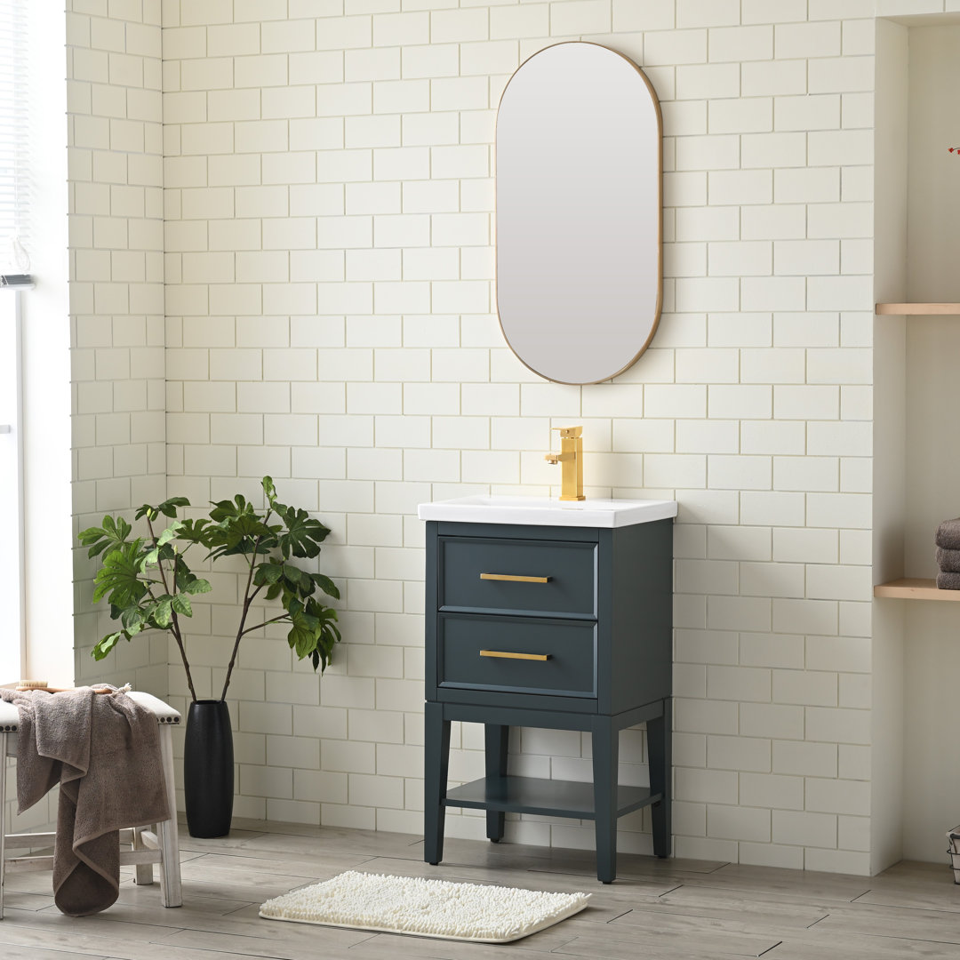 Brodnax 20" Single Bathroom Vanity with Ceramic Top Willa Arlo™ Interiors Base 