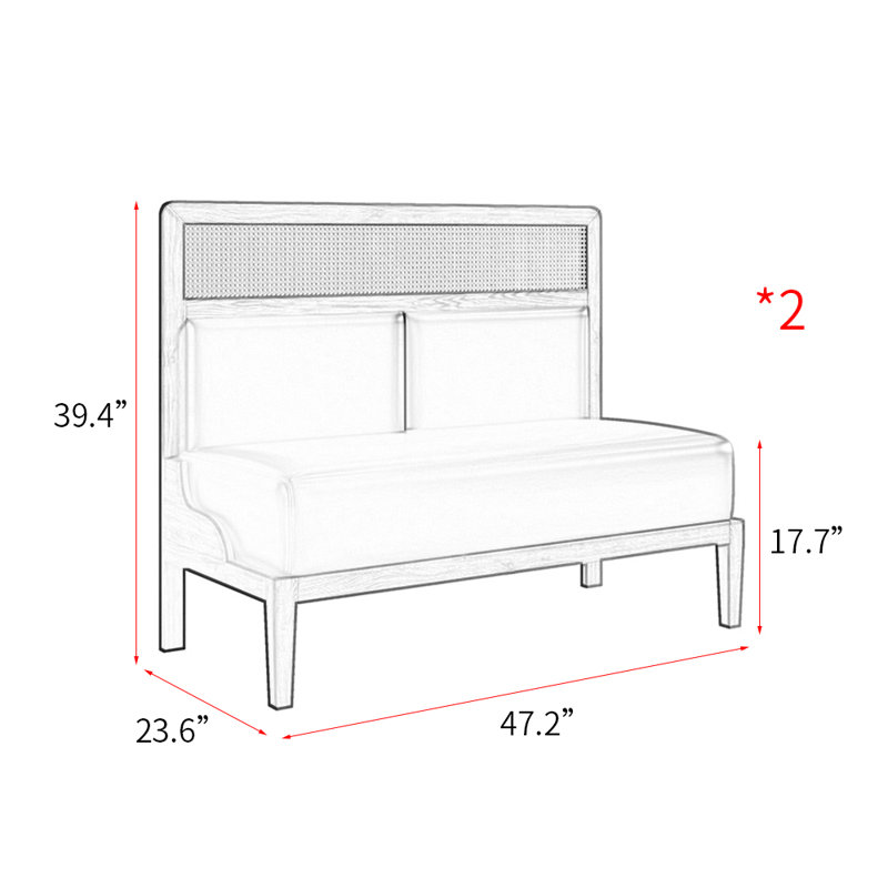 Faux Leather Upholstered Bench, Orange