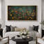 Moody Green Wildflower Florals Modern Decor, très grandes photos, impression sur toile encadrée-107118463-111666038