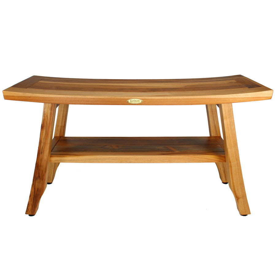 EcoDecors 18 Inch Satori Teak Shower Bench Teakwood Shower Bench Inside Shower Bathroom Wood Stool