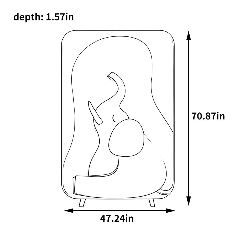 Paravent Luxury Elephant, H 70,97 po x l 47,24 po x P 1,57 po