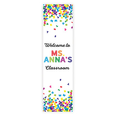 Custom Classroom Door Decor 13"X48" Welcome Sign, Vertical SLP Teacher Name Sign For SLP Classroom
