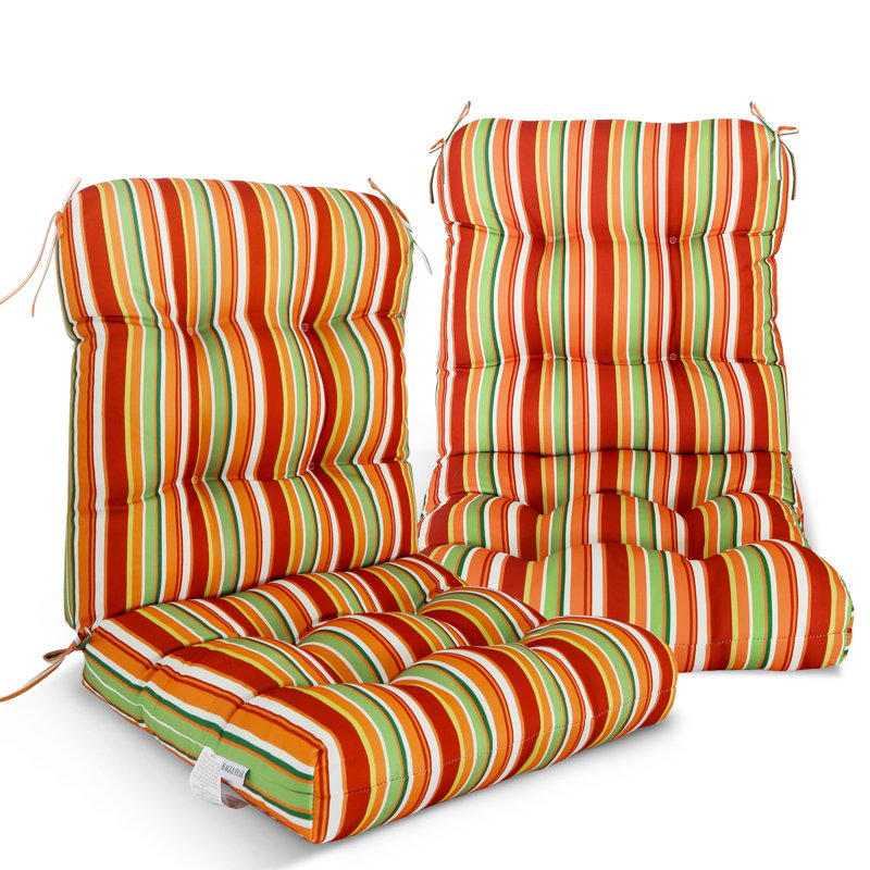 Indoor/Outdoor Seat/Back Cushion, Orange Stripe