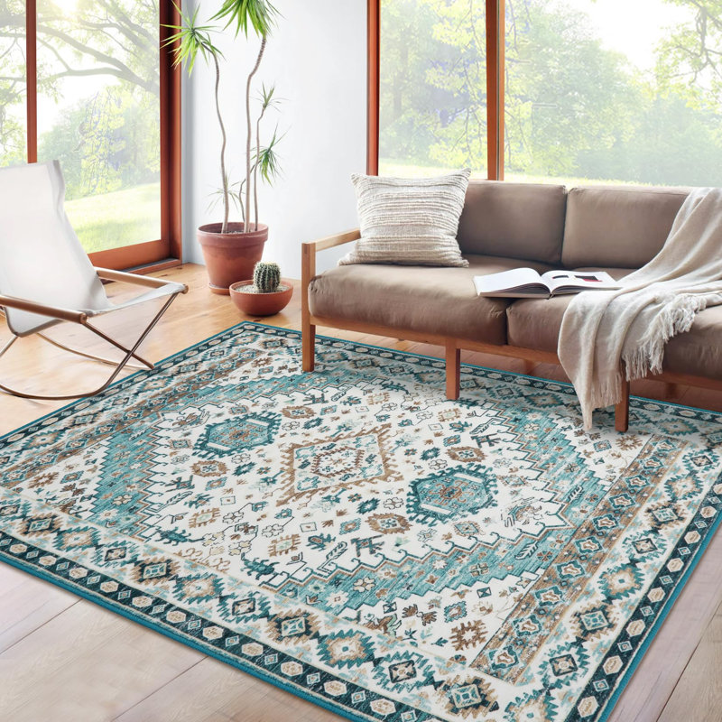 Machine Printed Area Rug, Rectangle 120 x 170 cm, Green