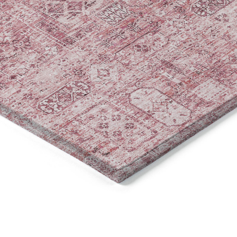 Tapis d'intérieur lavable floral gris anthracite 5 pi x 8 pi