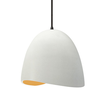 Radiance - Brisa 1-Light Pendant - Matte White with Champagne Gold internal - Matte Black - 12.5"W x 12.25"H - Dedicated LED - Black Cord