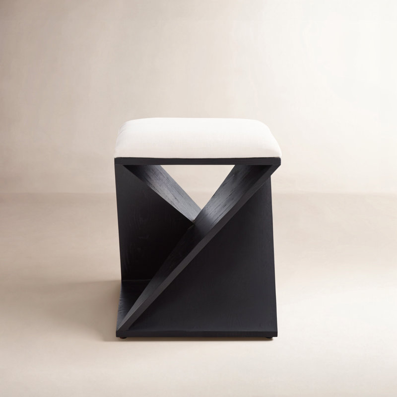 Tabouret en bois avec coussin Lucy