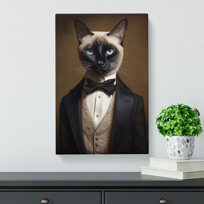 Siamese Cat In A Suit - Print