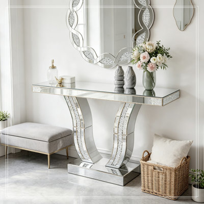 Miroir Mcclendon avec pieds courbés incrustés de pierre