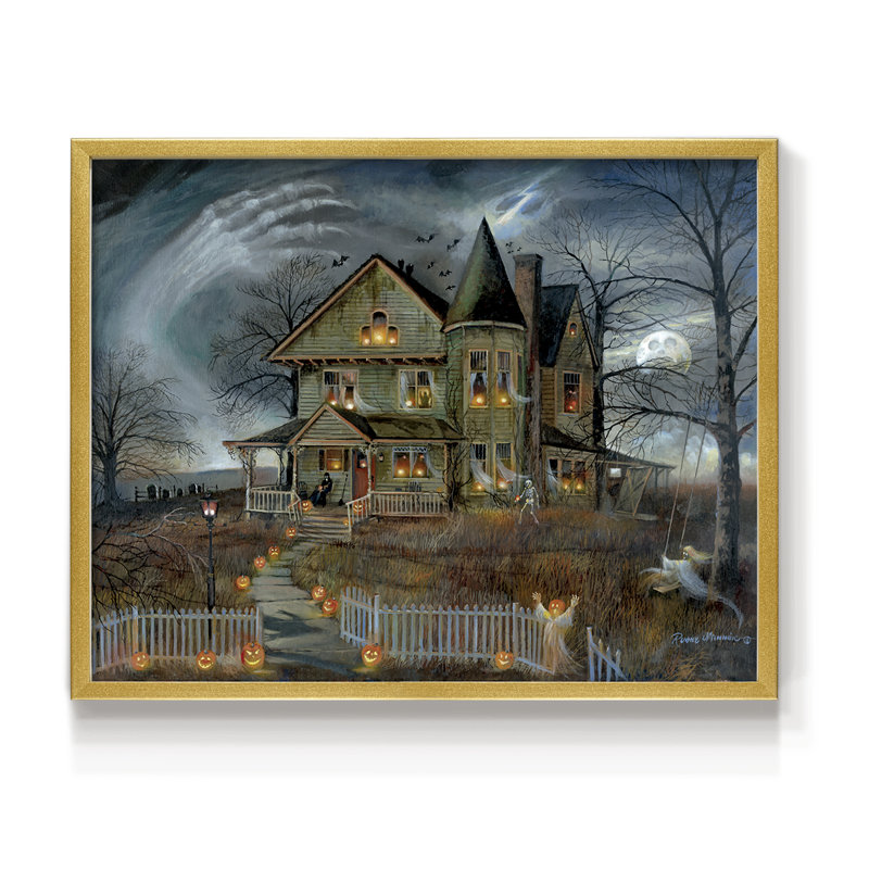 Maison hantée - reproduction encadrée - réaménageable, H 22 po x l 28 po