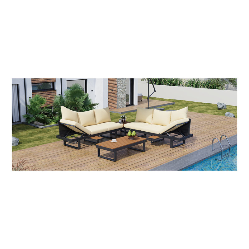 Ensemble de conversation pour canapé modulaire d'extérieur, Beige