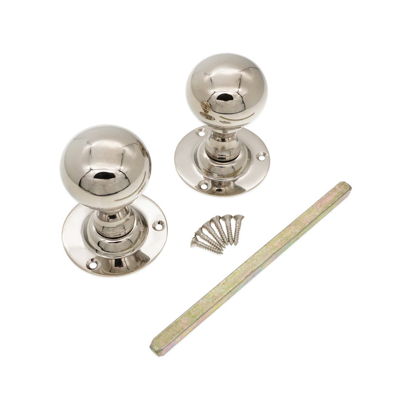 Ball Door Knob, Polished Nickel