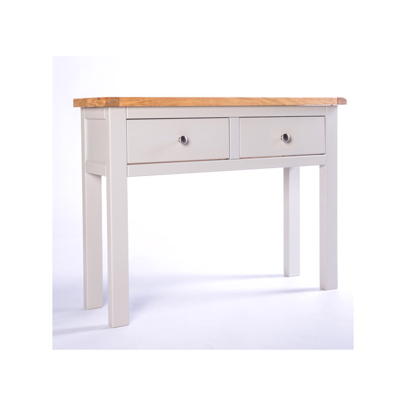 Rosewood 254cm Console Table, Light Grey/Chrome