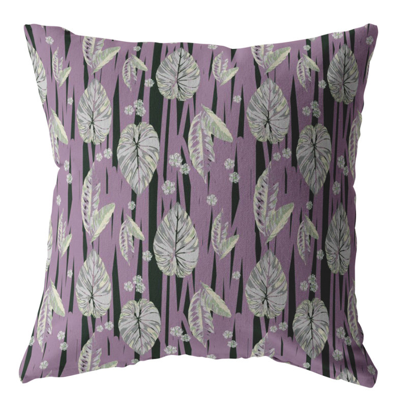 Coussin intérieur à fermeture à glissière Tropics, 16" x 16", Rose / blanc