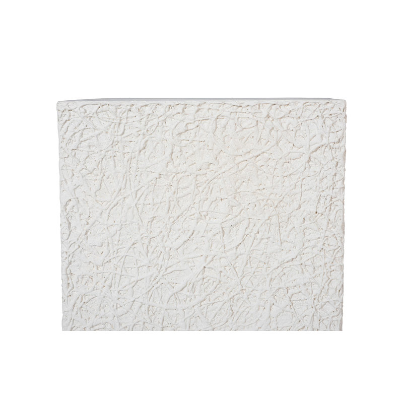 String Theory Pedestal, White Stone, 20" H x 14" L x 14" D