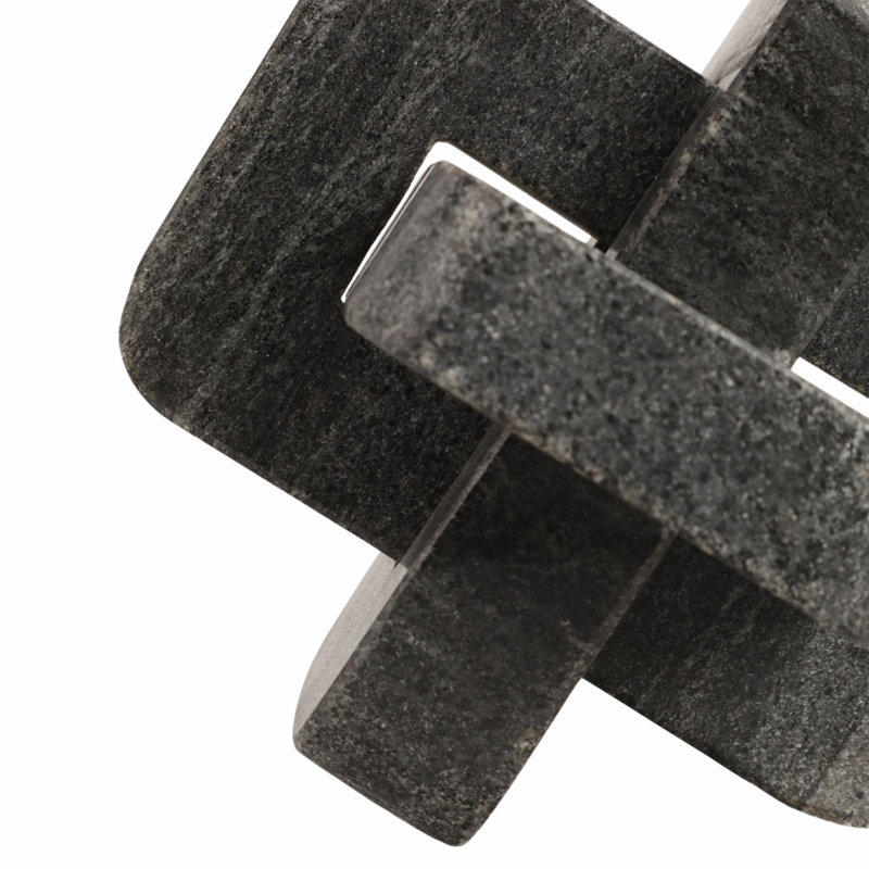 Objets décoratifs pour la décoration intérieure - Sculpture moderne en nœuds de marbre pour le décor de la cuisine et le style des tablettes - Statues abstraites et décorations pour le salon ou la table - 5 po, noir
