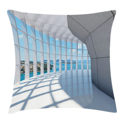 Ocean Skyscrapers Seascape View Square Pillow Cover