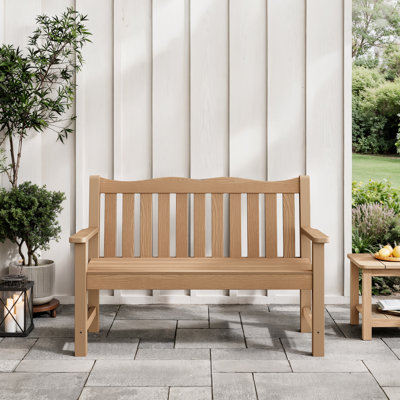49" Long HIPS All Weather Waterproof Outdoor Bench, Brown