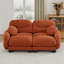 Canapé modulaire confortable à 2 places en tissu de chenille plissé avec siège ergonomique en mousse haute densité, accoudoirs arrondis arrondis et 2 coussins décoratifs ronds, orange-1723017245