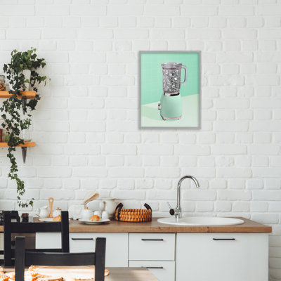Giclée sur bois Disco Drink Blender, encadrée par Lish Creative