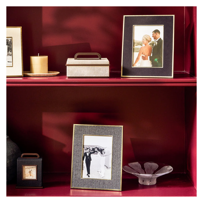 5x7 Frame Herringbone, Dark Gray