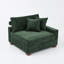 Fauteuil rembourré en chenille vert avec dossier rembourré, module de fauteuil simple avec accoudoirs pour canapé modulaire-253430667-250969580