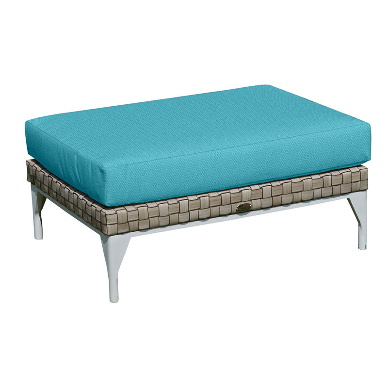 Brafta Outdoor Ottoman, Canvas Aruba Sunbrella® Canvas