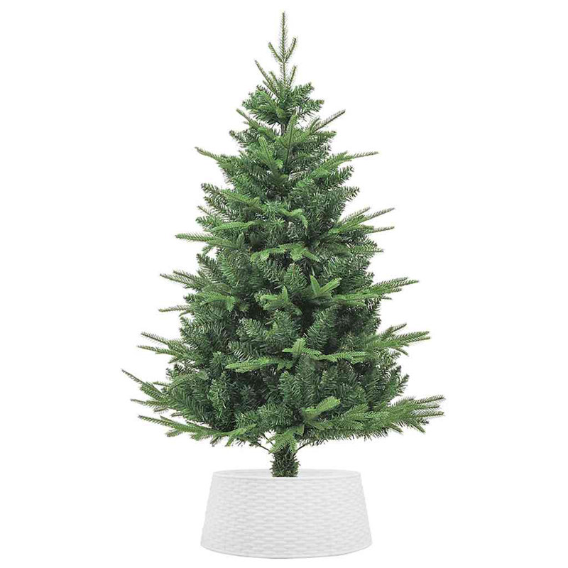 Polyethylene Plastic Live Tree Stand For Max. Tree Height 6 - 7.9 Ft., 23cm H x 56cm W x 48cm D, White
