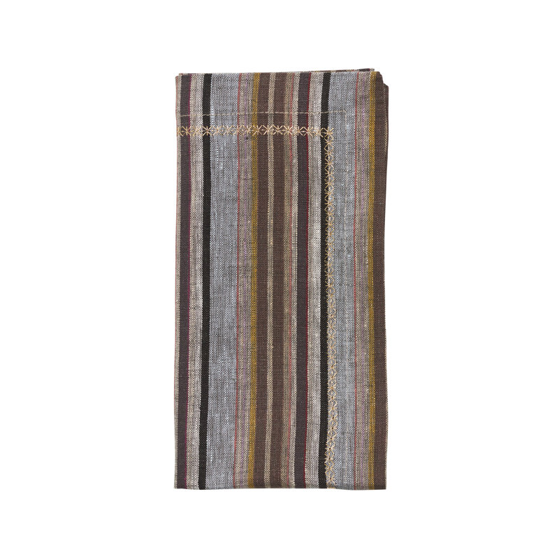 Windsor Napkin, Striped, Brown/Black/Gray
