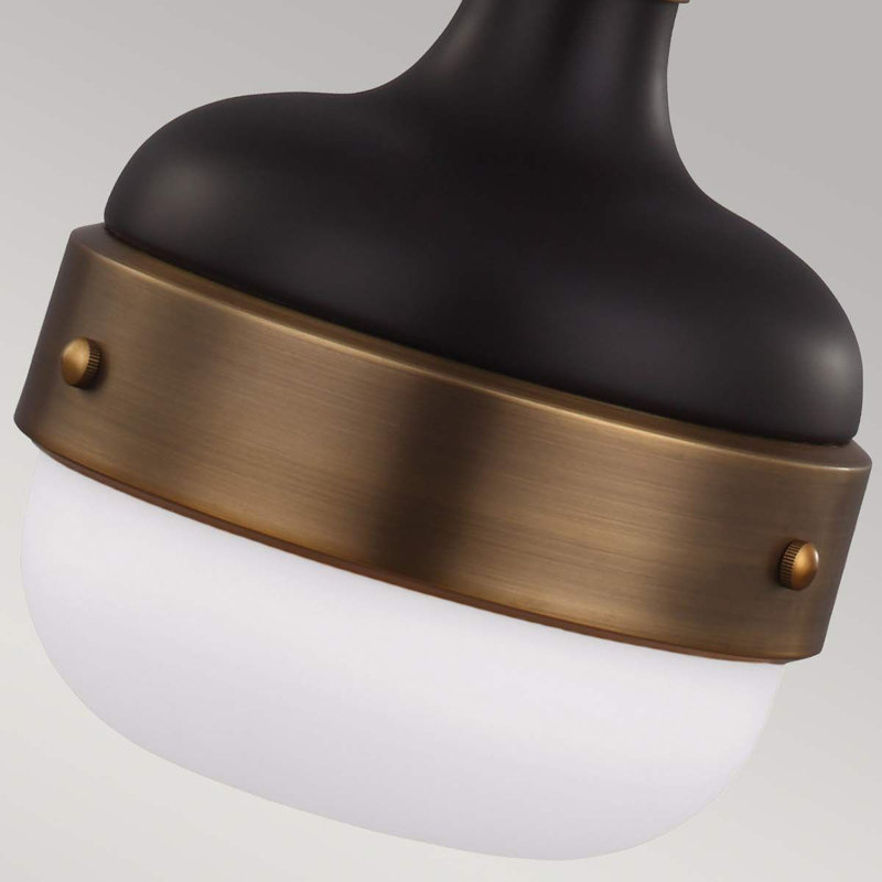 Taylor 1 - Light Unique/Statement Pendant, Dark Antique Brass/Matte Black