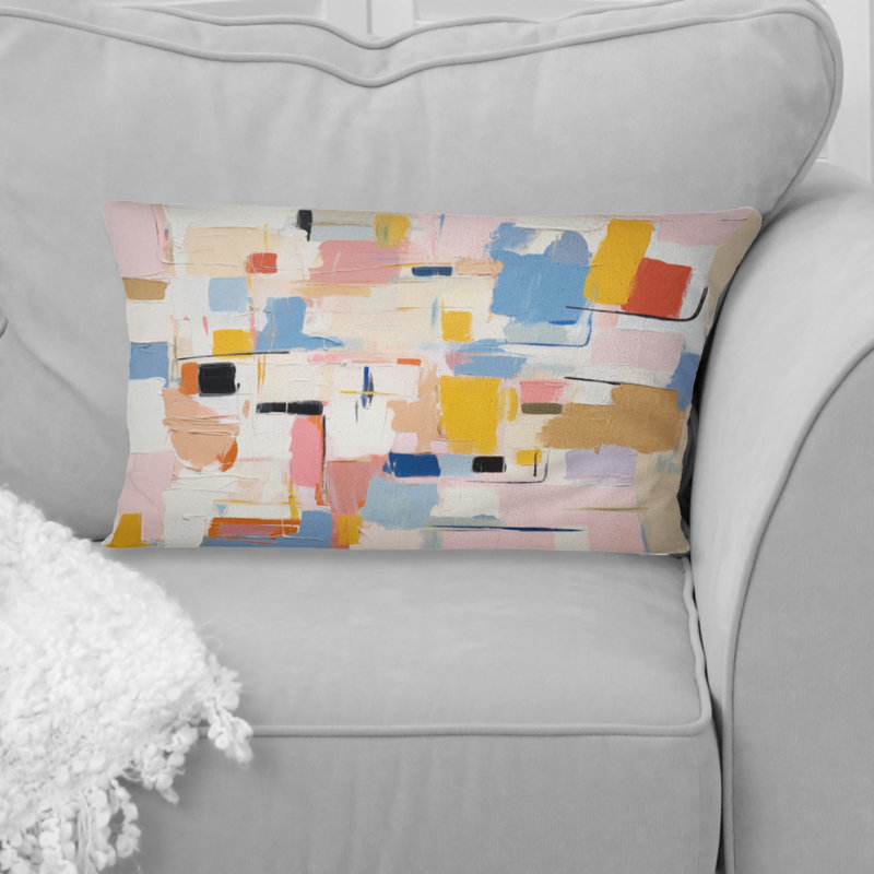 Coussin décoratif imprimé de peintures abstraites - Colourfields I
