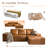 Boneless Modular Deep Seat Faux Wax Leather Modern L-shaped Sectional Sofa In Light Brown With Wide Armrests, No Assembly Required,Compression Packed-2104784328