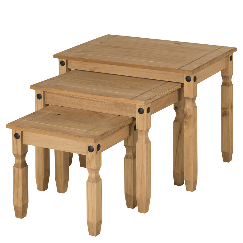 Bridewell 3 - Piece Solid Wood Living Room Table Set, Antique Wax