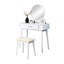 Ensemble de coiffeuse et tabouret contemporain en bois Maly, blanc-2065055762