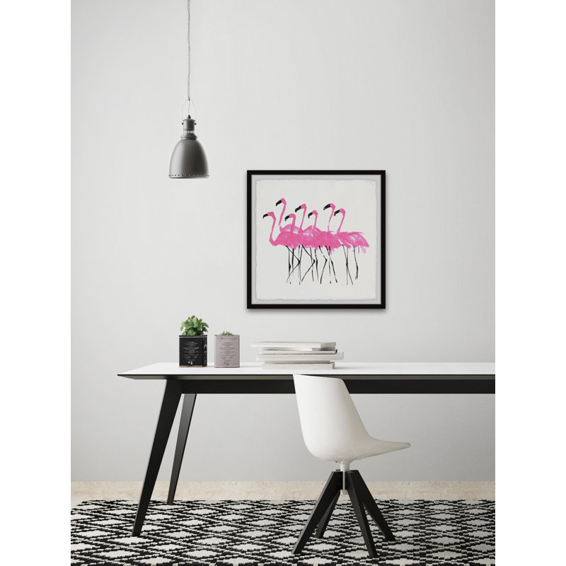 «Flamants sexy» par Marmont Hill - peinture encadrée, H 24 po x l 24 po x P 1,5 po