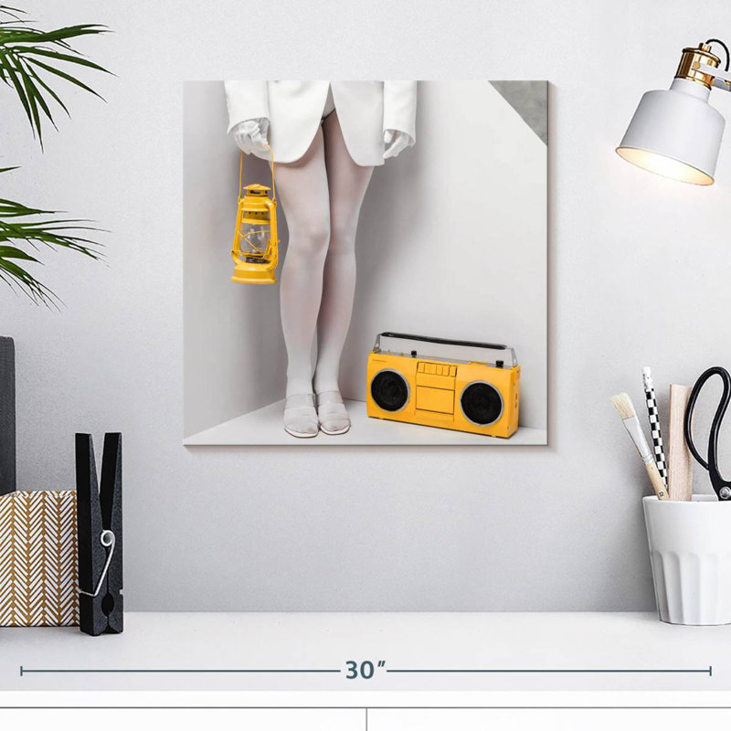 Shuttleworth Lamp And Boombox, 16" H x 16" W